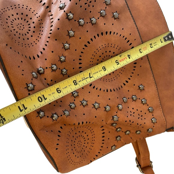 Sam & Hadley Brown Crossbody Bag with Decorative Stud and Cutout Details - Picture 14 of 15